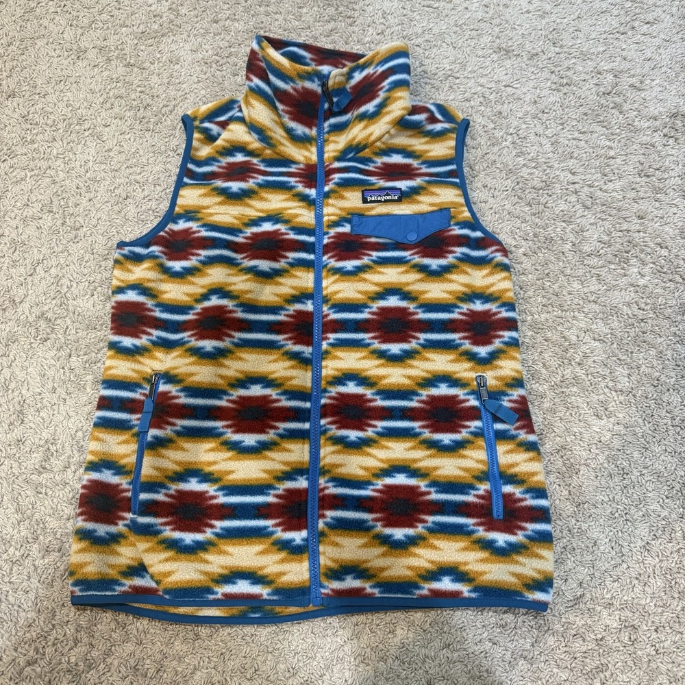 Patagonia Vest Womens Medium Multicolor Synchilla Fleece Full Zip Southwestern